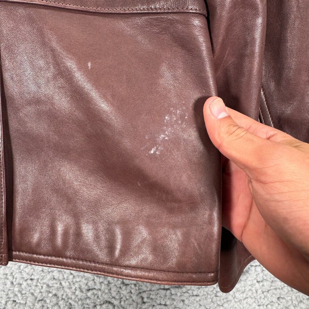 Lauren Ralph Lauren Brown Leather Jacket Women's Size 2X - Picture 11 of 12